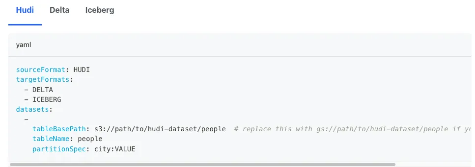 Config code